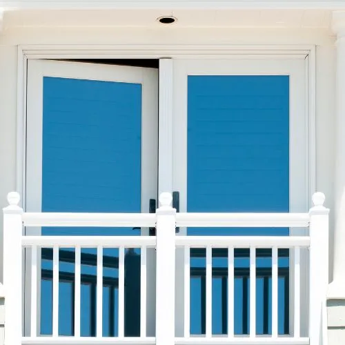 Modern balcony door design with glass