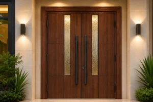 Luxury Wooden Villa Entrance Door Dubai