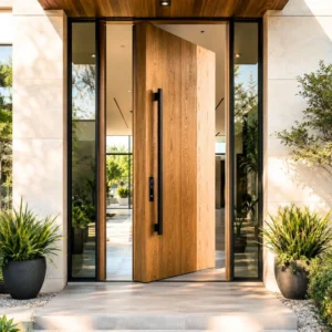 Custom pivot door design for commercial spaces