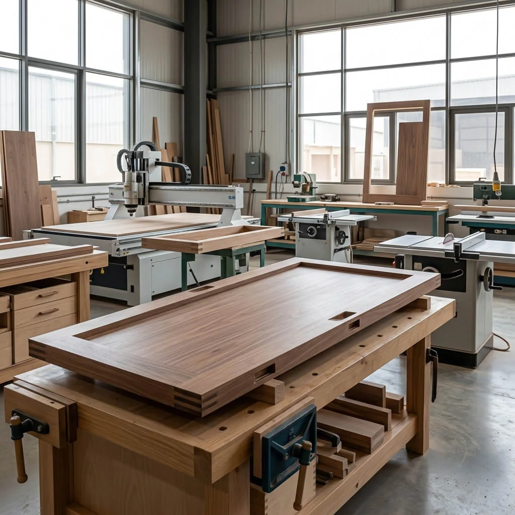 Custom wooden door manufacturing using professional woodworking techniques Custom wooden door manufacturing using professional woodworking techniques